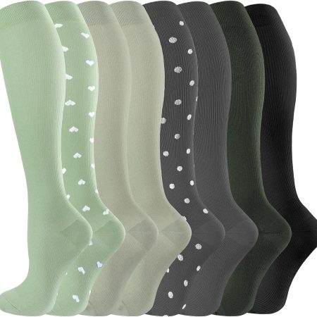 bropite Compression Socks for Women & Men 8 Pairs Circulation-Compression Socks 20-30 mmhg-Best for Running,Nurse,Travel,Yoga