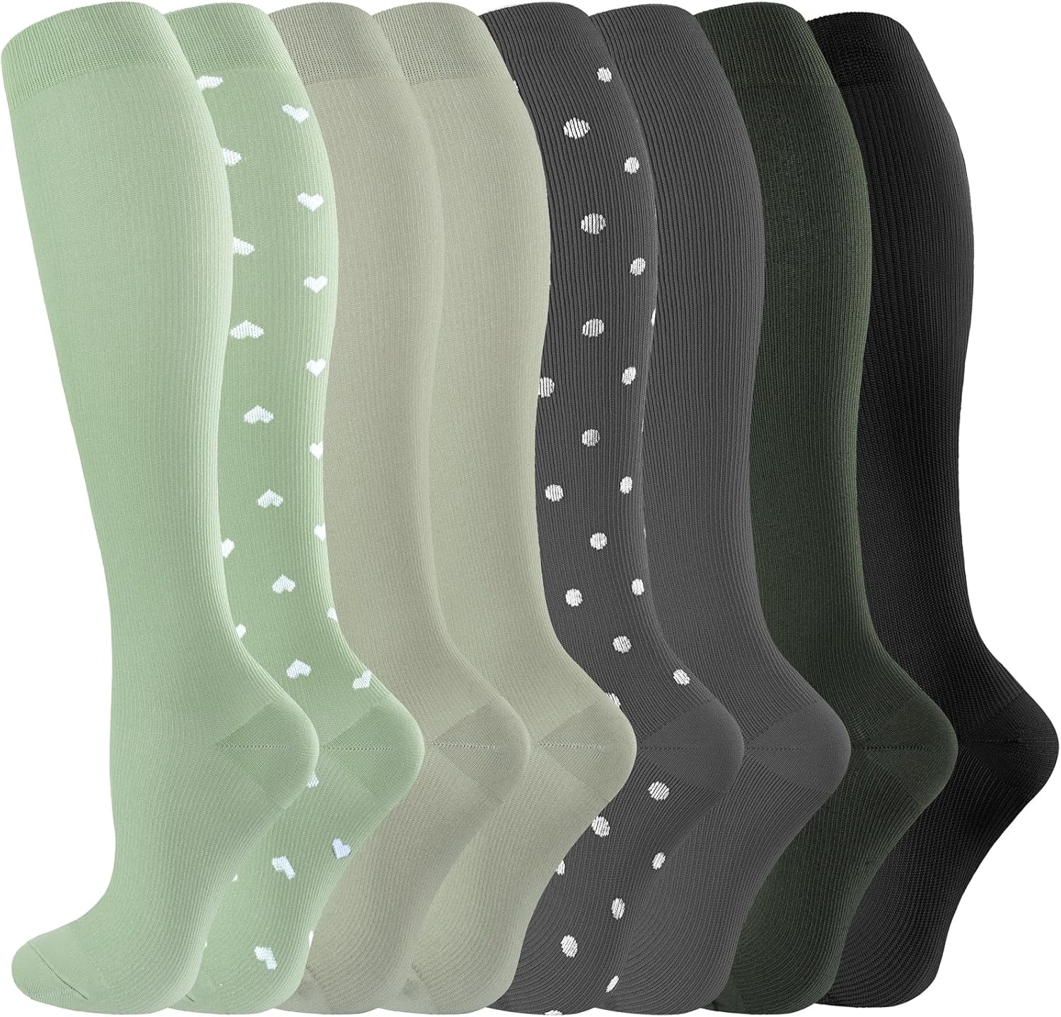 bropite Compression Socks for Women & Men 8 Pairs Circulation-Compression Socks 20-30 mmhg-Best for Running,Nurse,Travel,Yoga