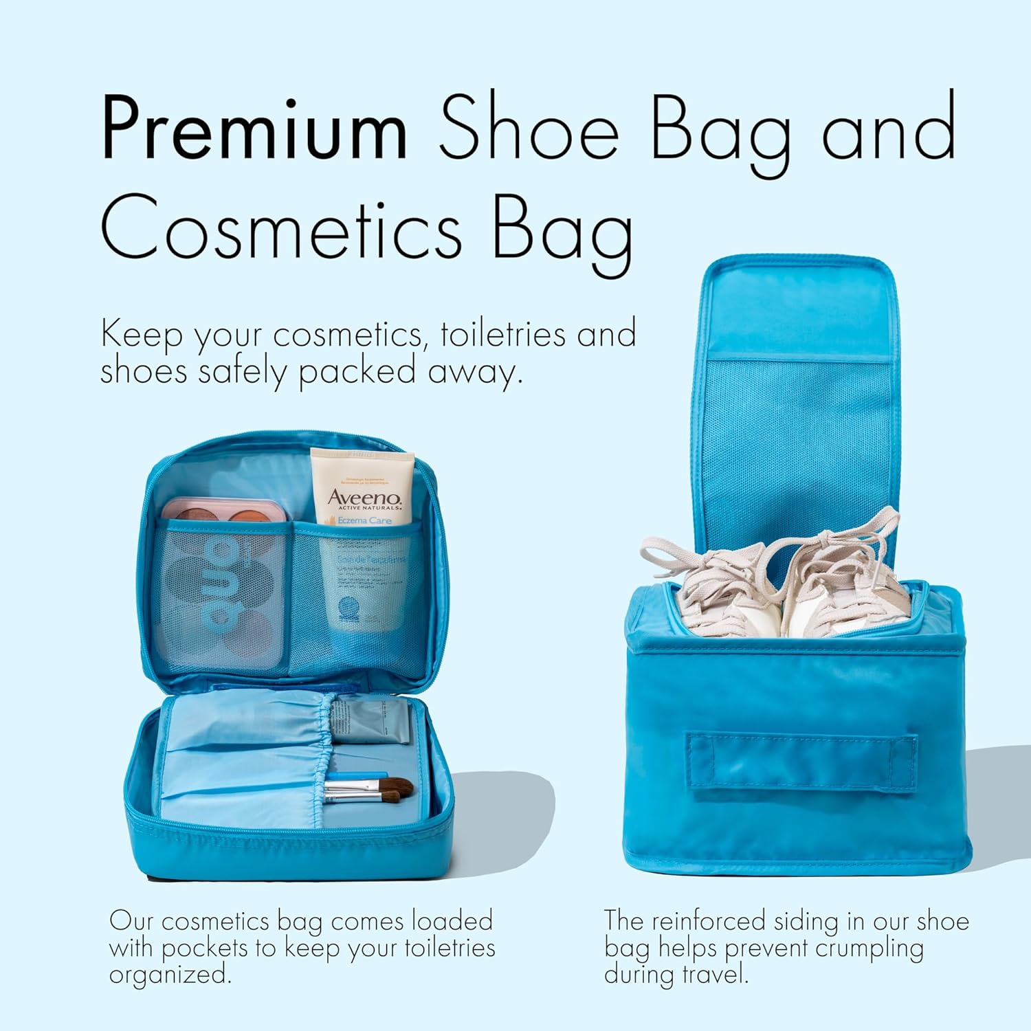 (Not Made In China) 8 Set Packing Cubes For Travel, Luggage and Suitcase Organizer Bags, Cruise Ship Essentials, TSA and Airline Approved Travel Accessories (Blue) - Image 3