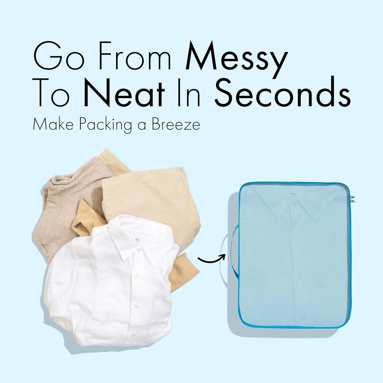 (Not Made In China) 8 Set Packing Cubes For Travel, Luggage and Suitcase Organizer Bags, Cruise Ship Essentials, TSA and Airline Approved Travel Accessories (Blue) - Image 4