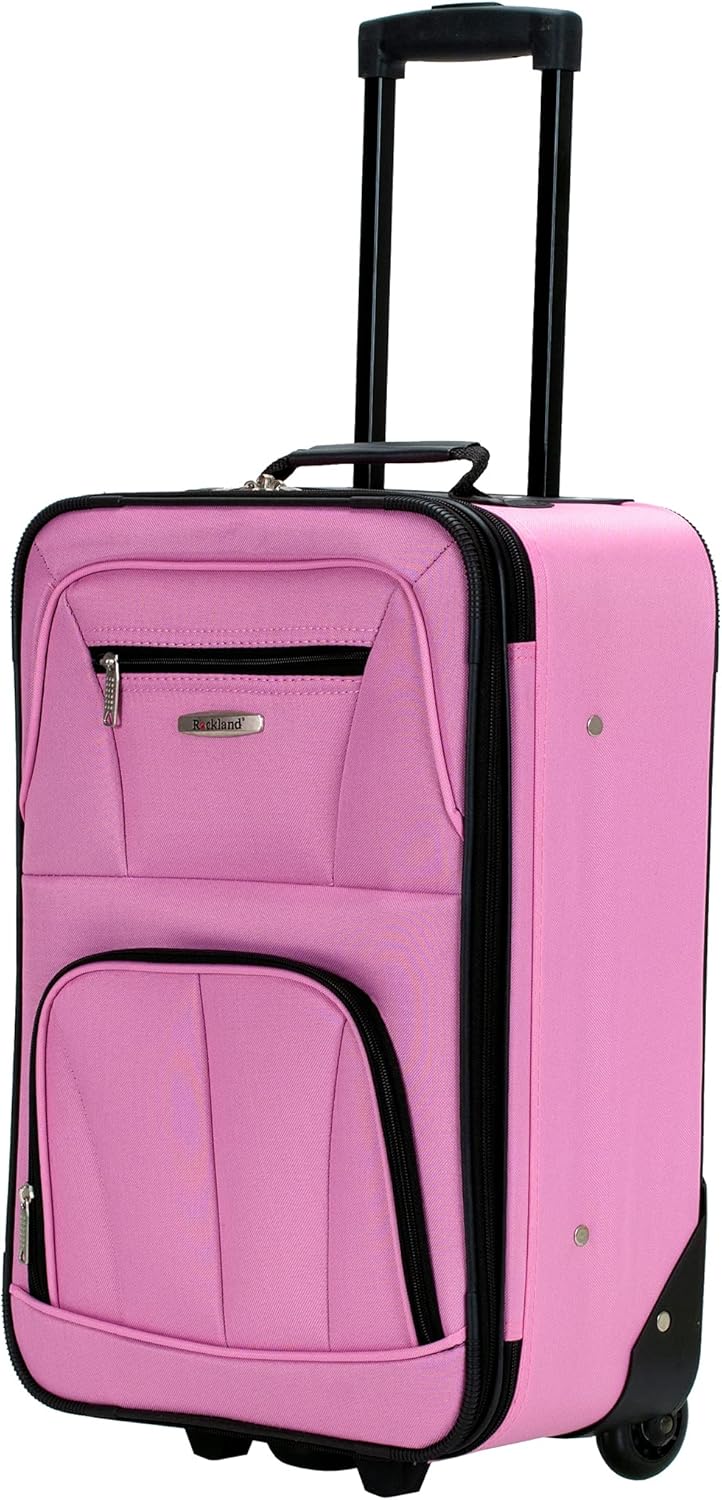 Rockland Fashion Softside Upright Luggage Set, Expandable, Pink, 2-Piece (14/19) - Image 11