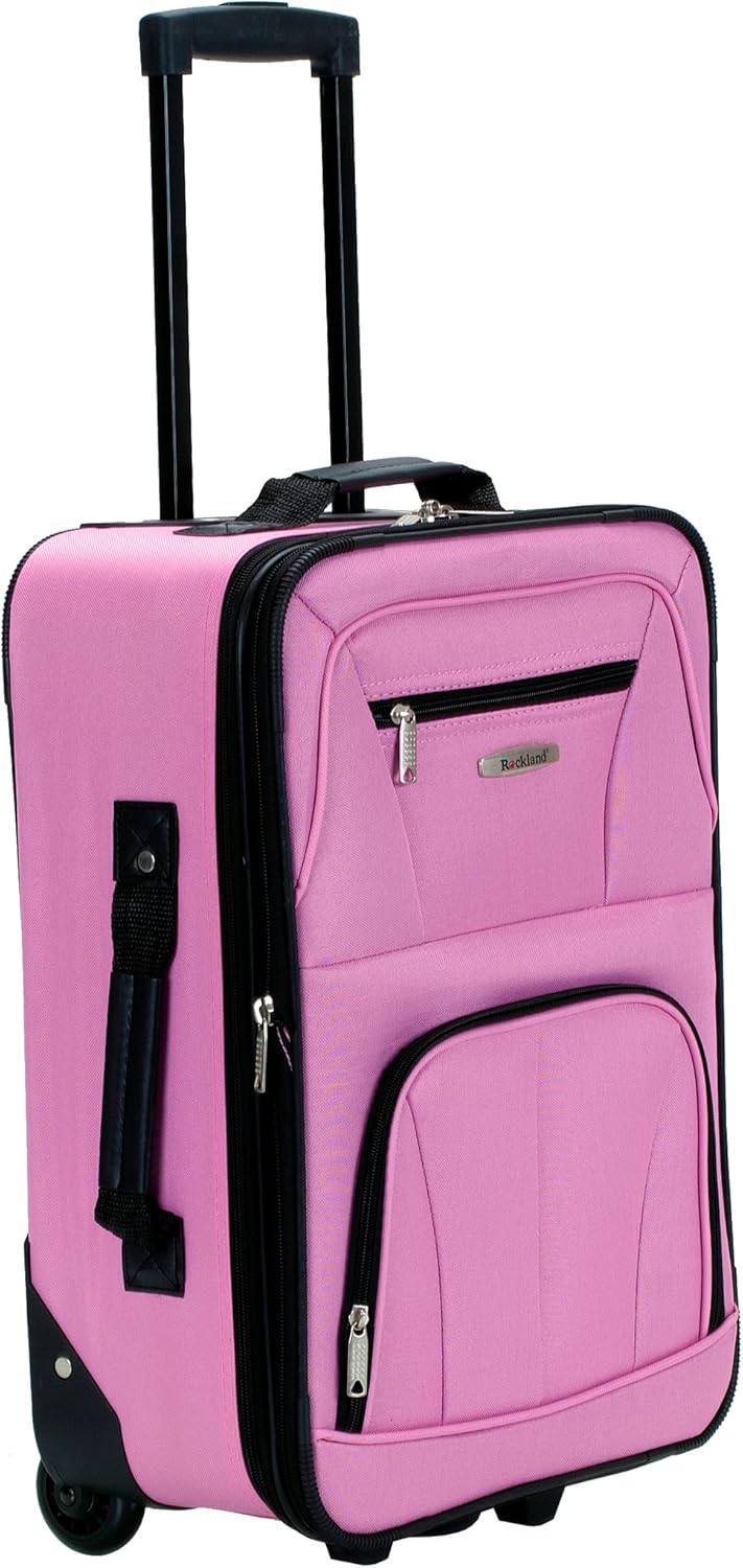 Rockland Fashion Softside Upright Luggage Set, Expandable, Pink, 2-Piece (14/19) - Image 12