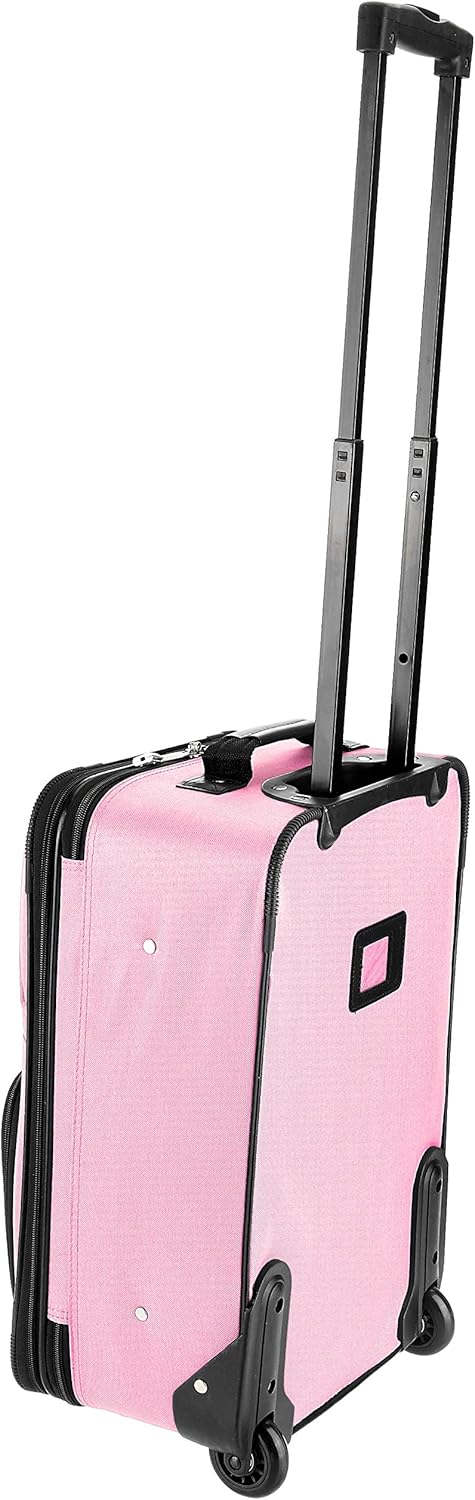 Rockland Fashion Softside Upright Luggage Set, Expandable, Pink, 2-Piece (14/19) - Image 4